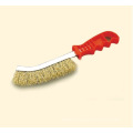 Wire Scratch Brush Brass Red Handle